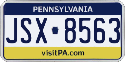 PA license plate JSX8563