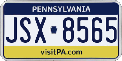 PA license plate JSX8565