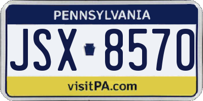 PA license plate JSX8570