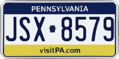 PA license plate JSX8579