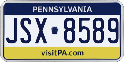 PA license plate JSX8589