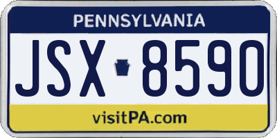 PA license plate JSX8590
