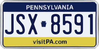 PA license plate JSX8591