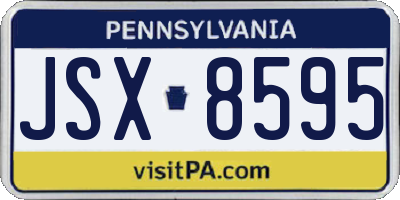 PA license plate JSX8595