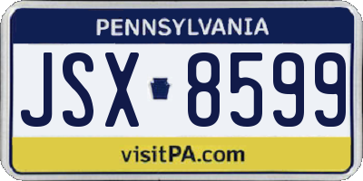PA license plate JSX8599