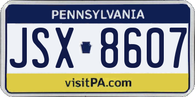 PA license plate JSX8607