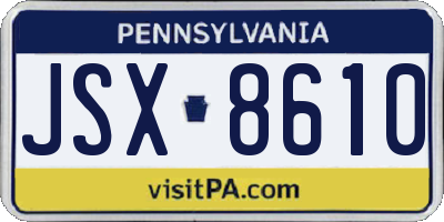PA license plate JSX8610