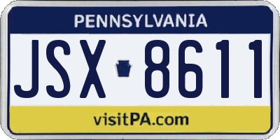 PA license plate JSX8611