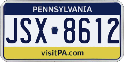 PA license plate JSX8612