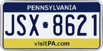 PA license plate JSX8621