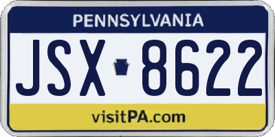 PA license plate JSX8622