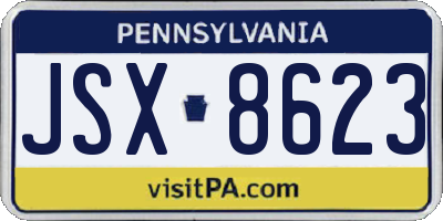 PA license plate JSX8623