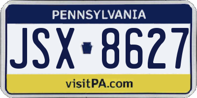 PA license plate JSX8627