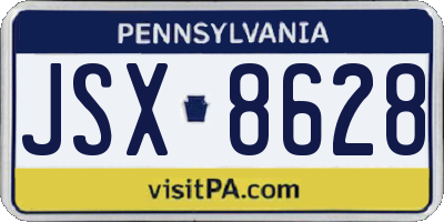 PA license plate JSX8628