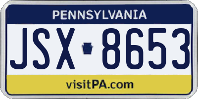 PA license plate JSX8653