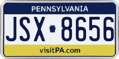 PA license plate JSX8656