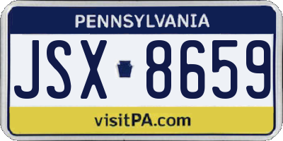 PA license plate JSX8659