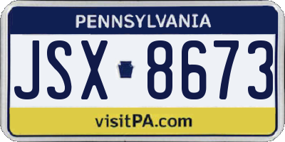 PA license plate JSX8673