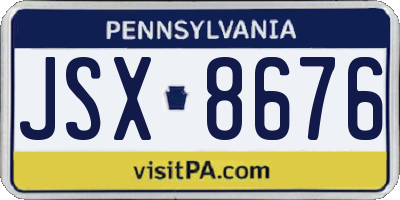 PA license plate JSX8676