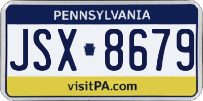 PA license plate JSX8679