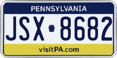 PA license plate JSX8682