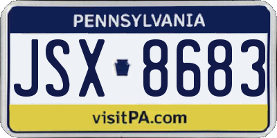 PA license plate JSX8683