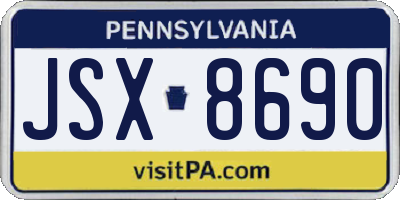 PA license plate JSX8690