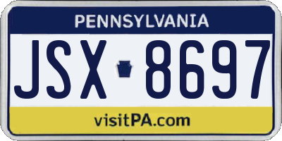 PA license plate JSX8697