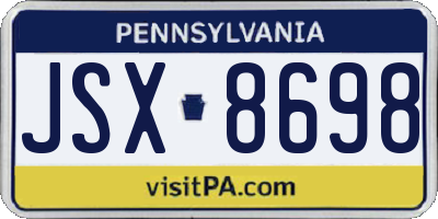 PA license plate JSX8698