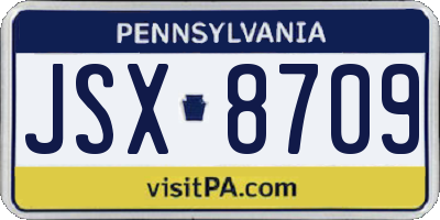 PA license plate JSX8709