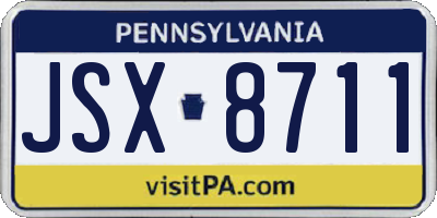 PA license plate JSX8711