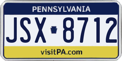 PA license plate JSX8712
