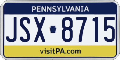 PA license plate JSX8715