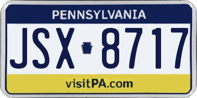 PA license plate JSX8717