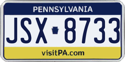 PA license plate JSX8733
