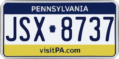PA license plate JSX8737