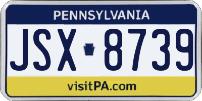 PA license plate JSX8739