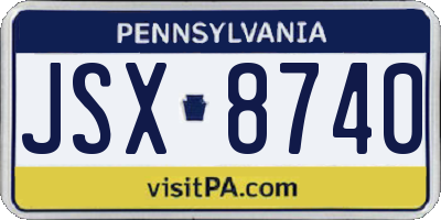 PA license plate JSX8740