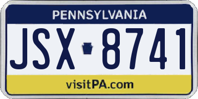 PA license plate JSX8741