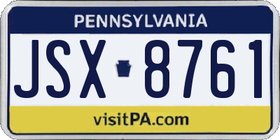 PA license plate JSX8761