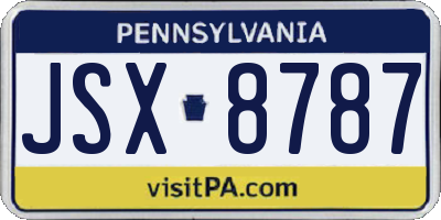 PA license plate JSX8787