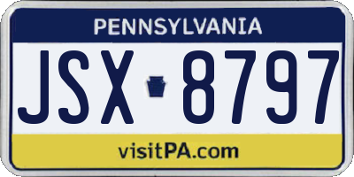 PA license plate JSX8797