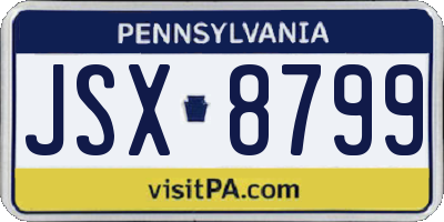 PA license plate JSX8799