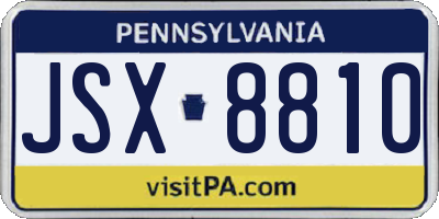 PA license plate JSX8810