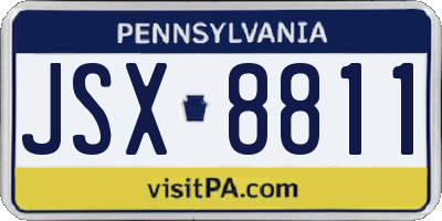 PA license plate JSX8811
