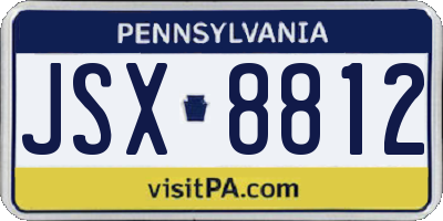 PA license plate JSX8812