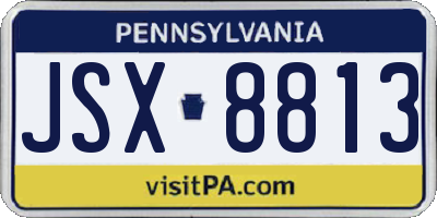 PA license plate JSX8813
