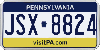 PA license plate JSX8824