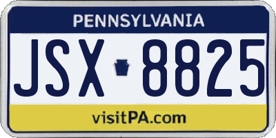 PA license plate JSX8825