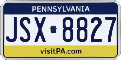 PA license plate JSX8827